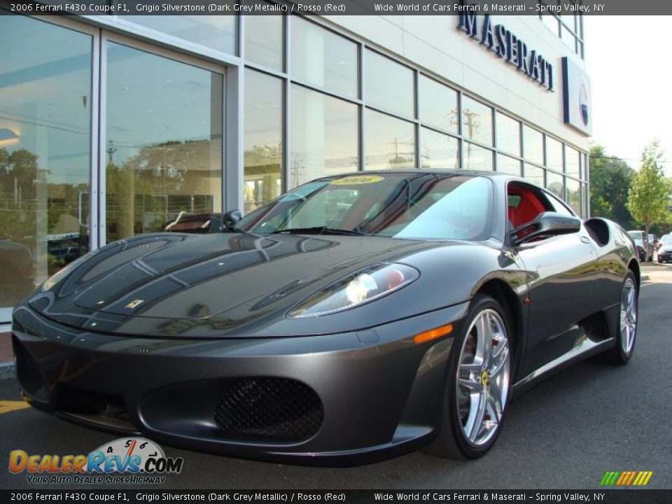 2006 Ferrari F430 Coupe F1 Grigio Silverstone (Dark Grey Metallic) / Rosso (Red) Photo #1