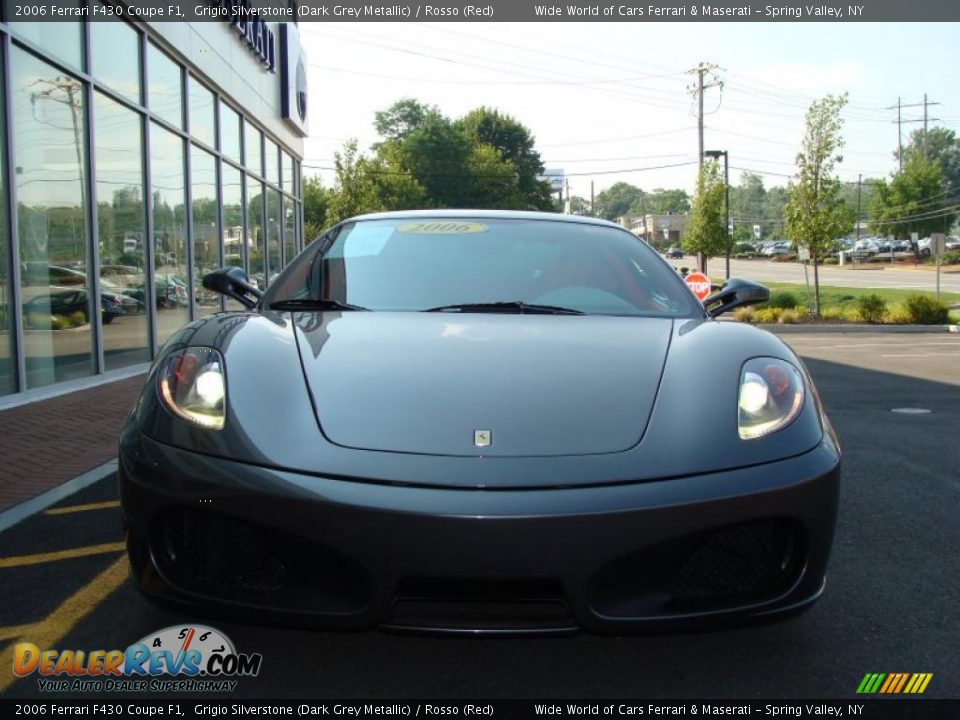 2006 Ferrari F430 Coupe F1 Grigio Silverstone (Dark Grey Metallic) / Rosso (Red) Photo #2