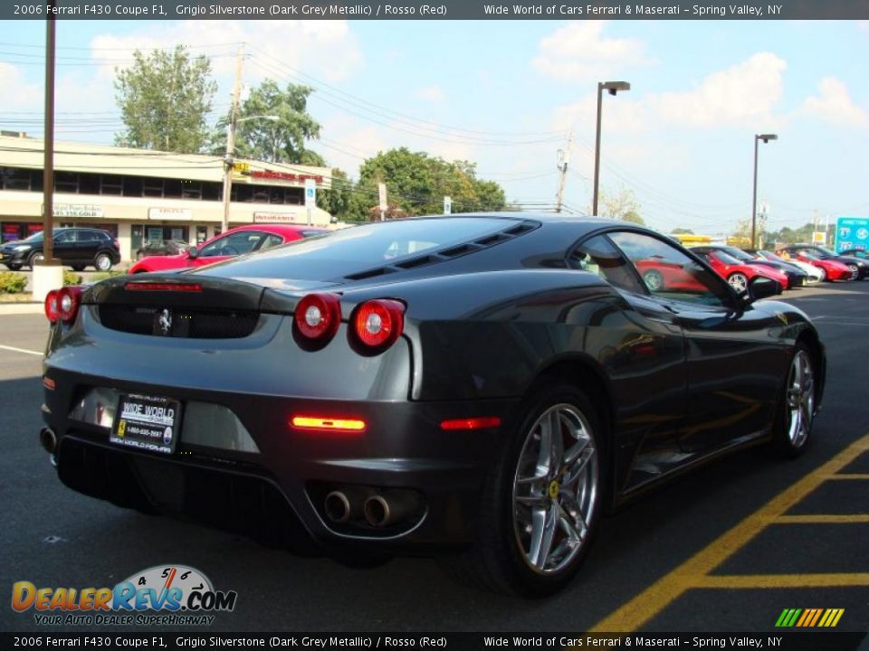 2006 Ferrari F430 Coupe F1 Grigio Silverstone (Dark Grey Metallic) / Rosso (Red) Photo #4