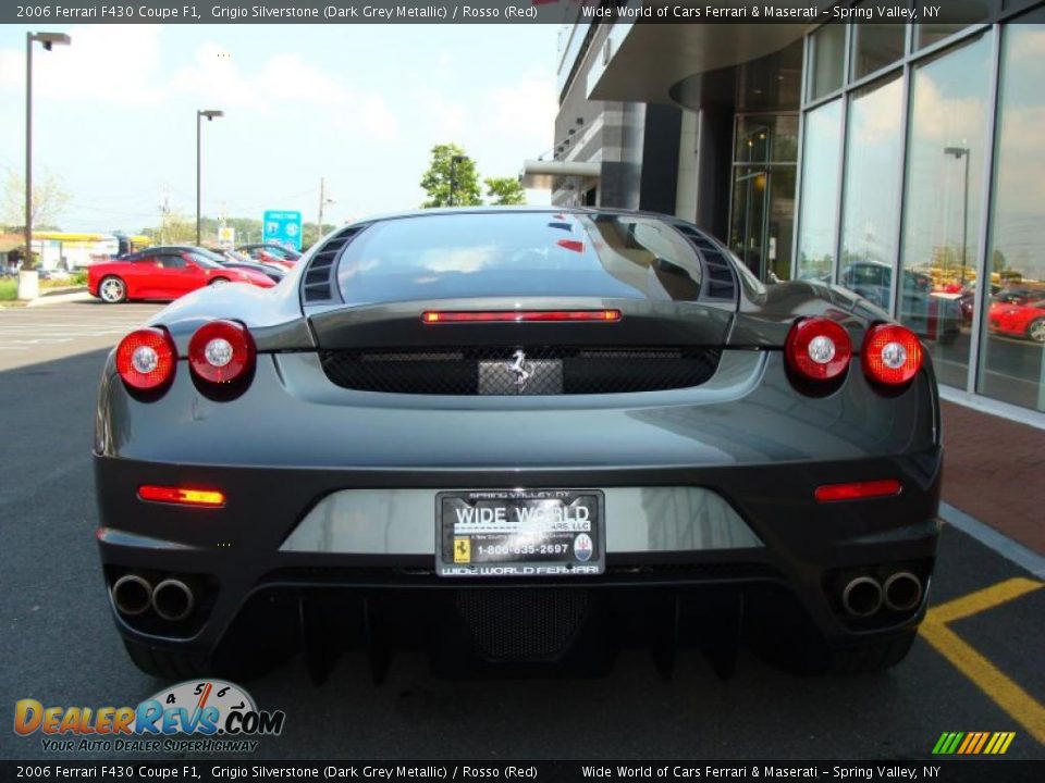 2006 Ferrari F430 Coupe F1 Grigio Silverstone (Dark Grey Metallic) / Rosso (Red) Photo #5