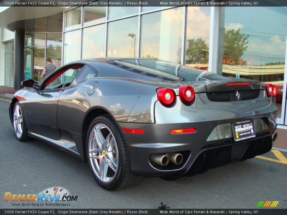 2006 Ferrari F430 Coupe F1 Grigio Silverstone (Dark Grey Metallic) / Rosso (Red) Photo #6