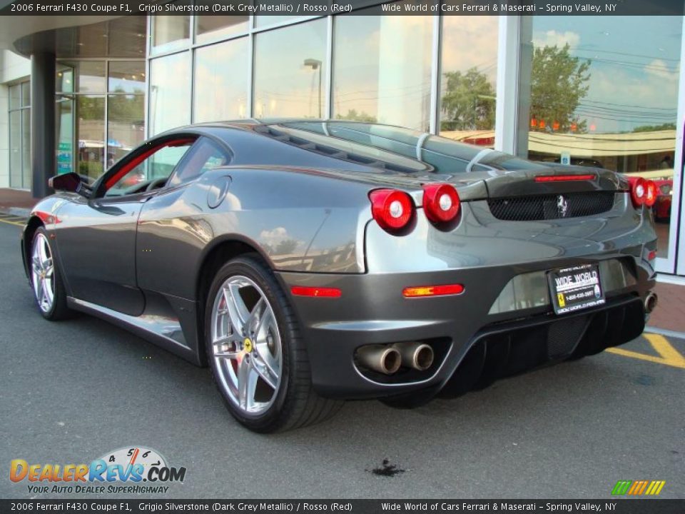 2006 Ferrari F430 Coupe F1 Grigio Silverstone (Dark Grey Metallic) / Rosso (Red) Photo #7