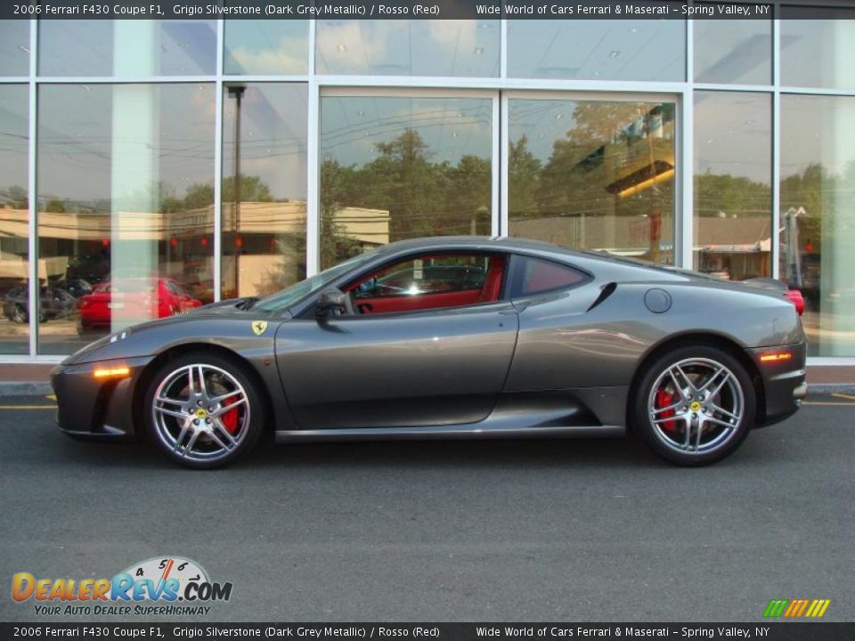 2006 Ferrari F430 Coupe F1 Grigio Silverstone (Dark Grey Metallic) / Rosso (Red) Photo #8