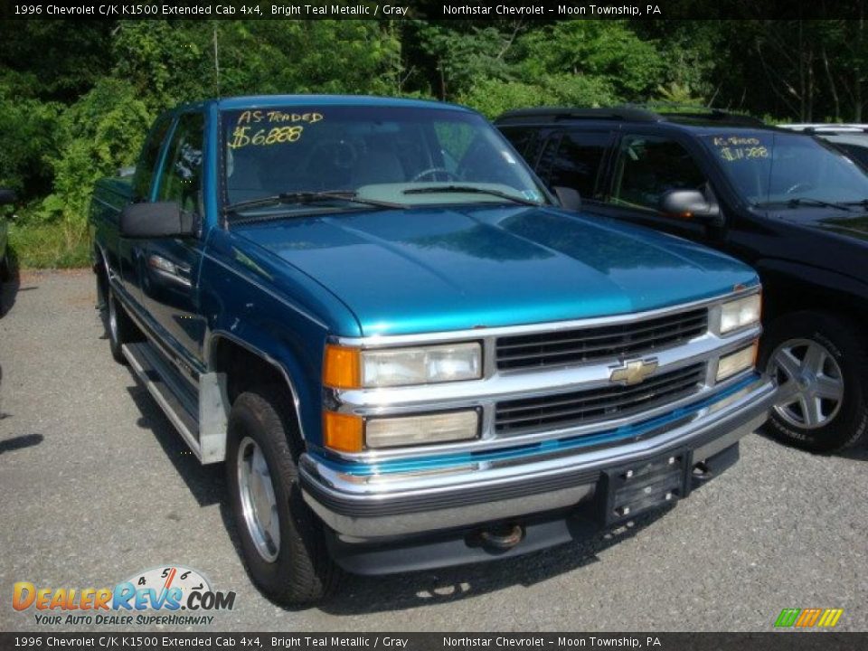 1996 Chevrolet C/K K1500 Extended Cab 4x4 Bright Teal Metallic / Gray Photo #1