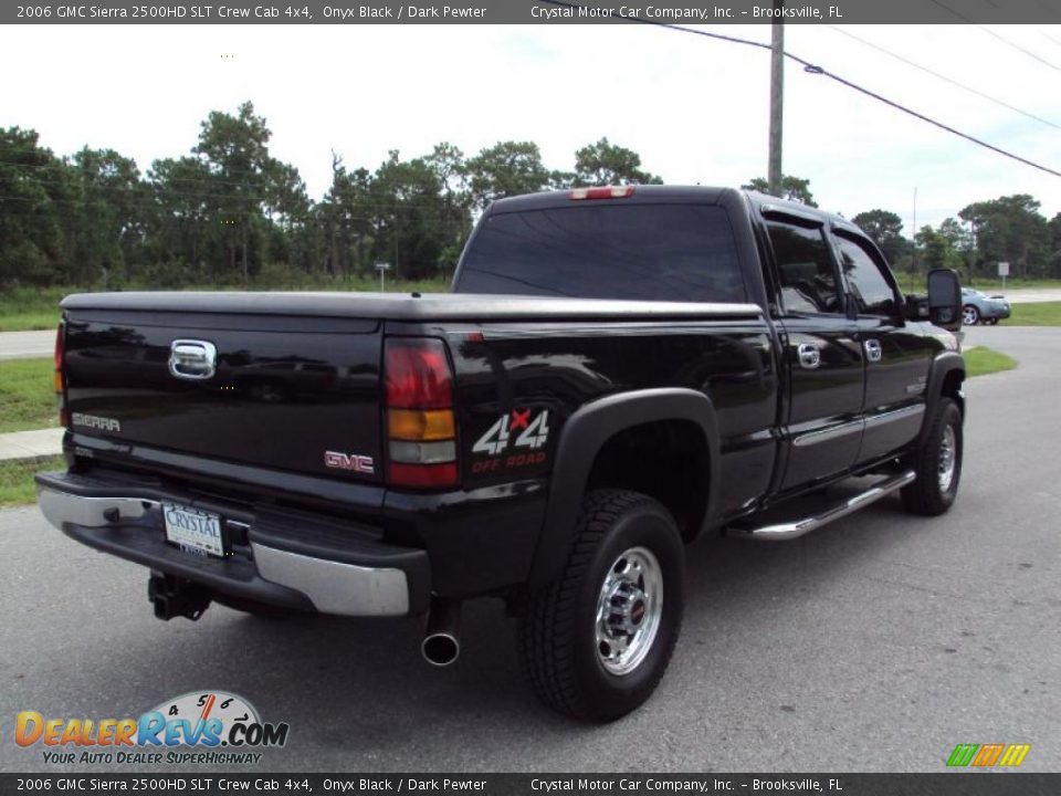 2006 GMC Sierra 2500HD SLT Crew Cab 4x4 Onyx Black / Dark Pewter Photo #8