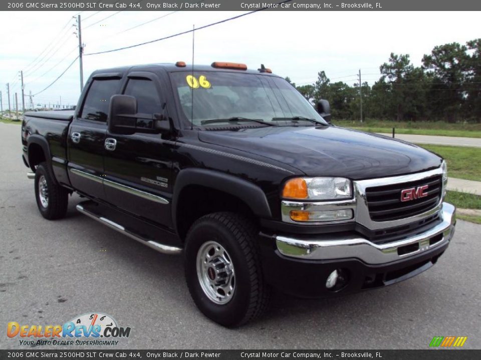 2006 GMC Sierra 2500HD SLT Crew Cab 4x4 Onyx Black / Dark Pewter Photo #10
