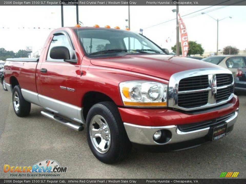 2006 Dodge Ram 1500 SLT Regular Cab Inferno Red Crystal Pearl / Medium Slate Gray Photo #7