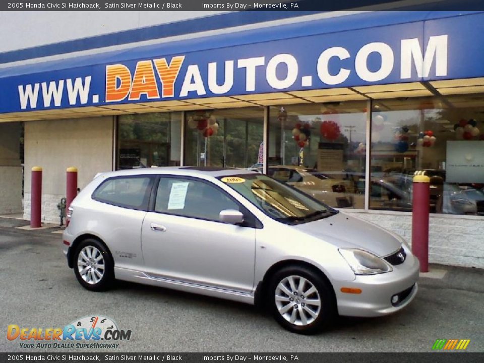 2005 Honda Civic Si Hatchback Satin Silver Metallic / Black Photo #1