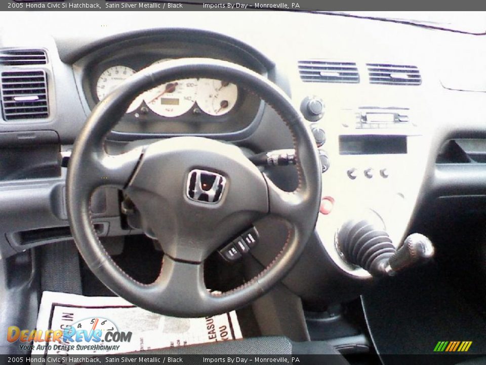 2005 Honda Civic Si Hatchback Satin Silver Metallic / Black Photo #9