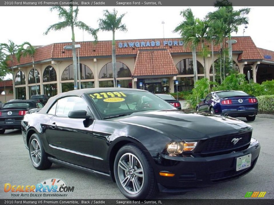 2010 Ford Mustang V6 Premium Convertible Black / Saddle Photo #1