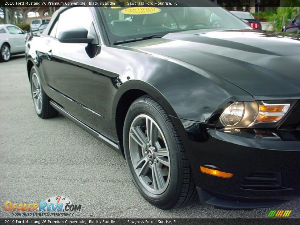 2010 Ford Mustang V6 Premium Convertible Black / Saddle Photo #2