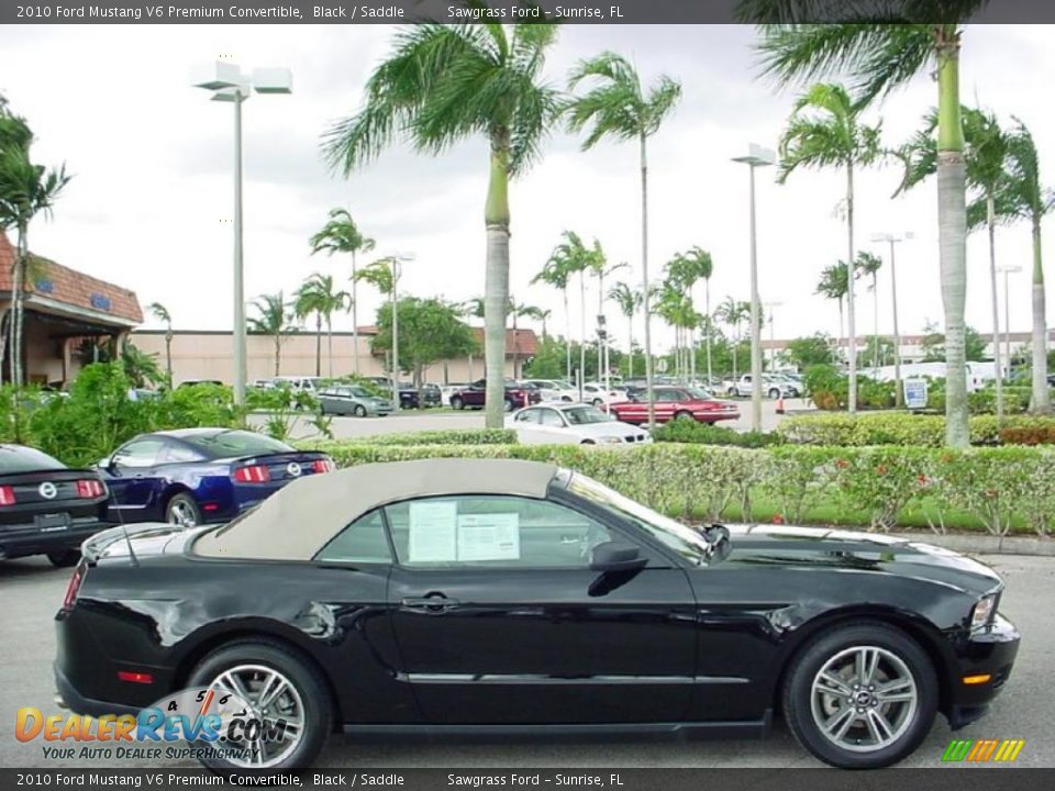 2010 Ford Mustang V6 Premium Convertible Black / Saddle Photo #5
