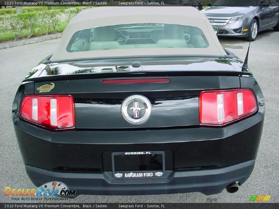 2010 Ford Mustang V6 Premium Convertible Black / Saddle Photo #7