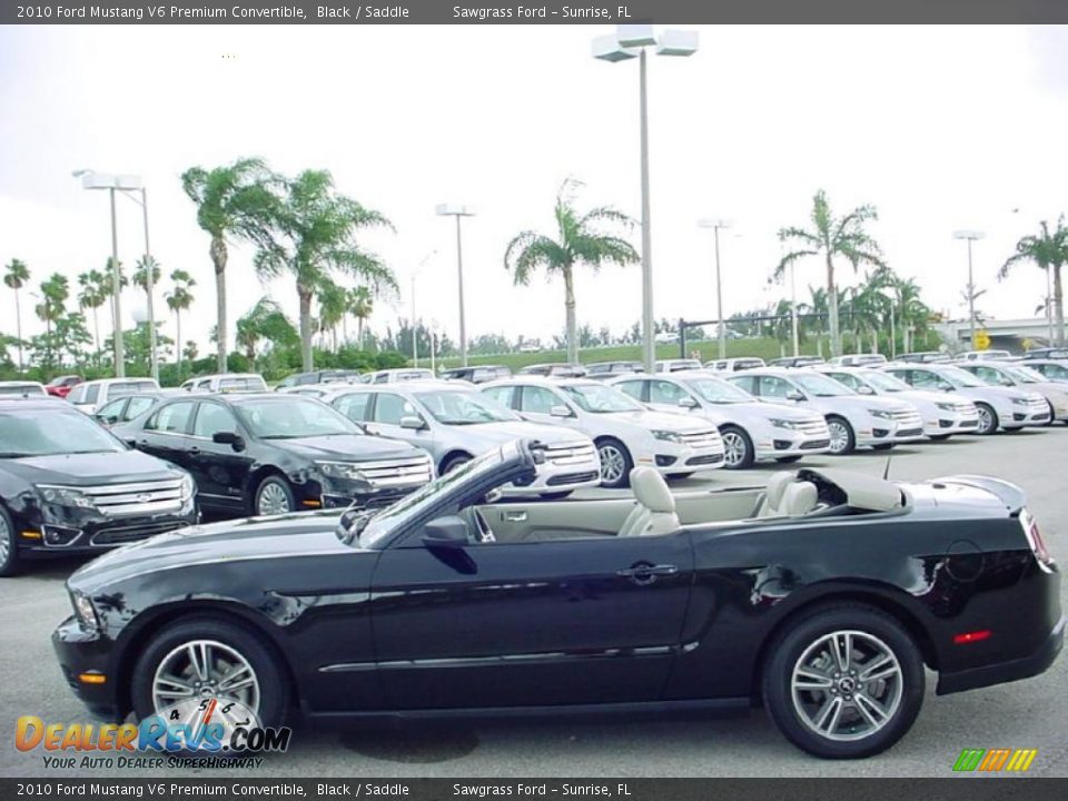 2010 Ford Mustang V6 Premium Convertible Black / Saddle Photo #10