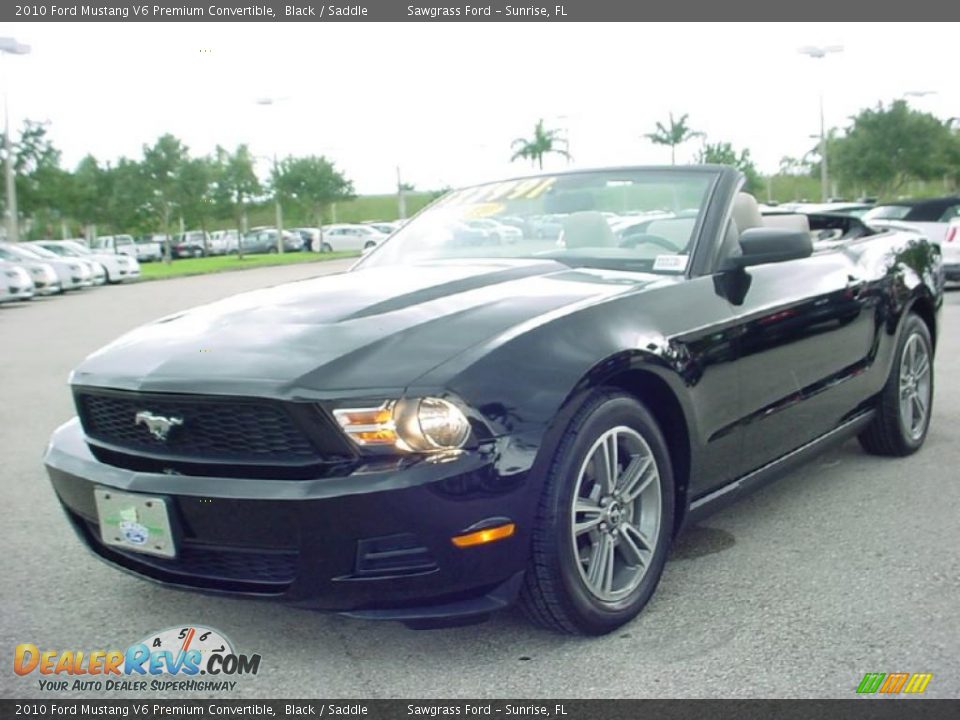 2010 Ford Mustang V6 Premium Convertible Black / Saddle Photo #11