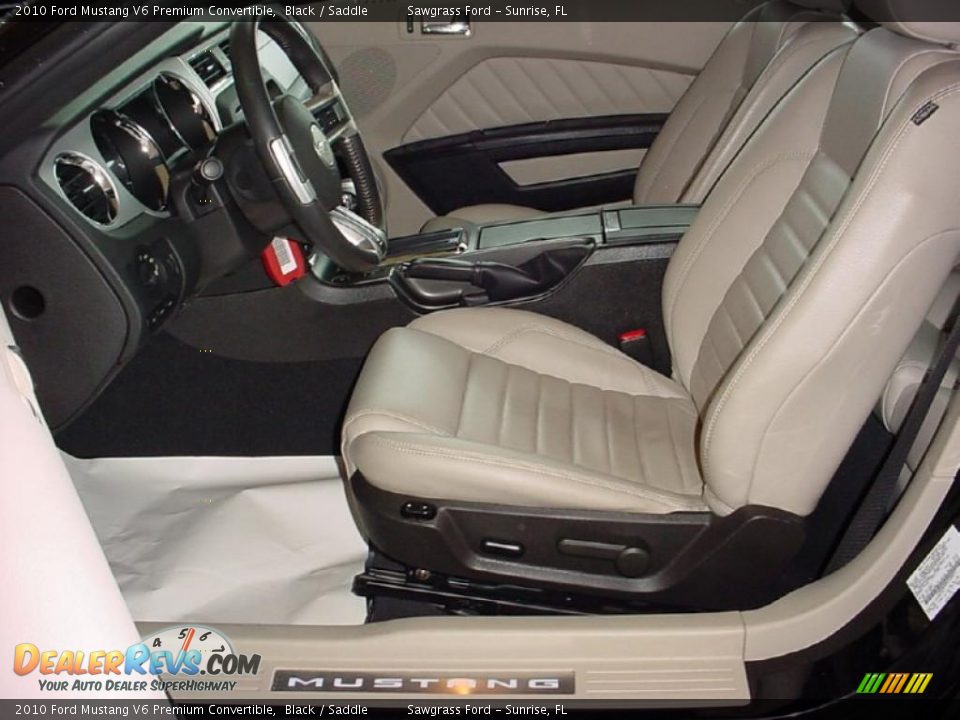 2010 Ford Mustang V6 Premium Convertible Black / Saddle Photo #14