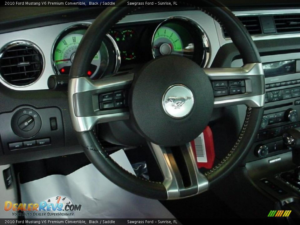 2010 Ford Mustang V6 Premium Convertible Black / Saddle Photo #24