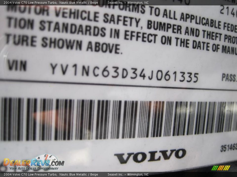 2004 Volvo C70 Low Pressure Turbo Nautic Blue Metallic / Beige Photo #27