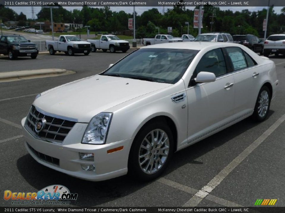 2011 Cadillac STS V6 Luxury White Diamond Tricoat / Cashmere/Dark Cashmere Photo #1