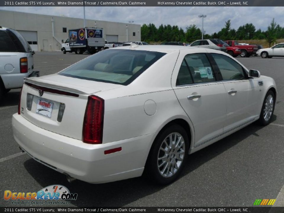 2011 Cadillac STS V6 Luxury White Diamond Tricoat / Cashmere/Dark Cashmere Photo #3