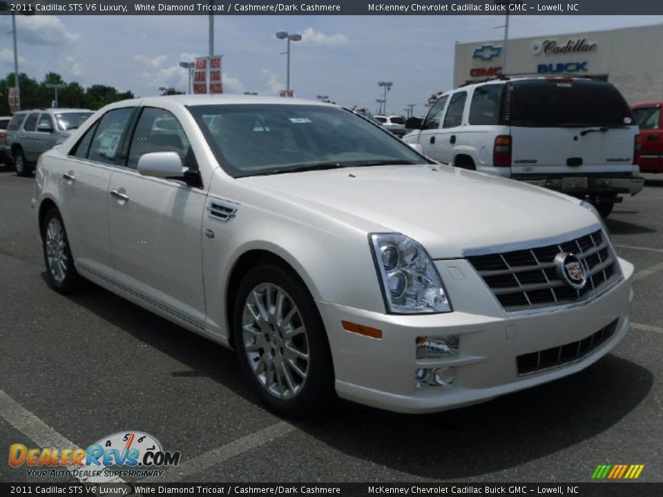 2011 Cadillac STS V6 Luxury White Diamond Tricoat / Cashmere/Dark Cashmere Photo #4