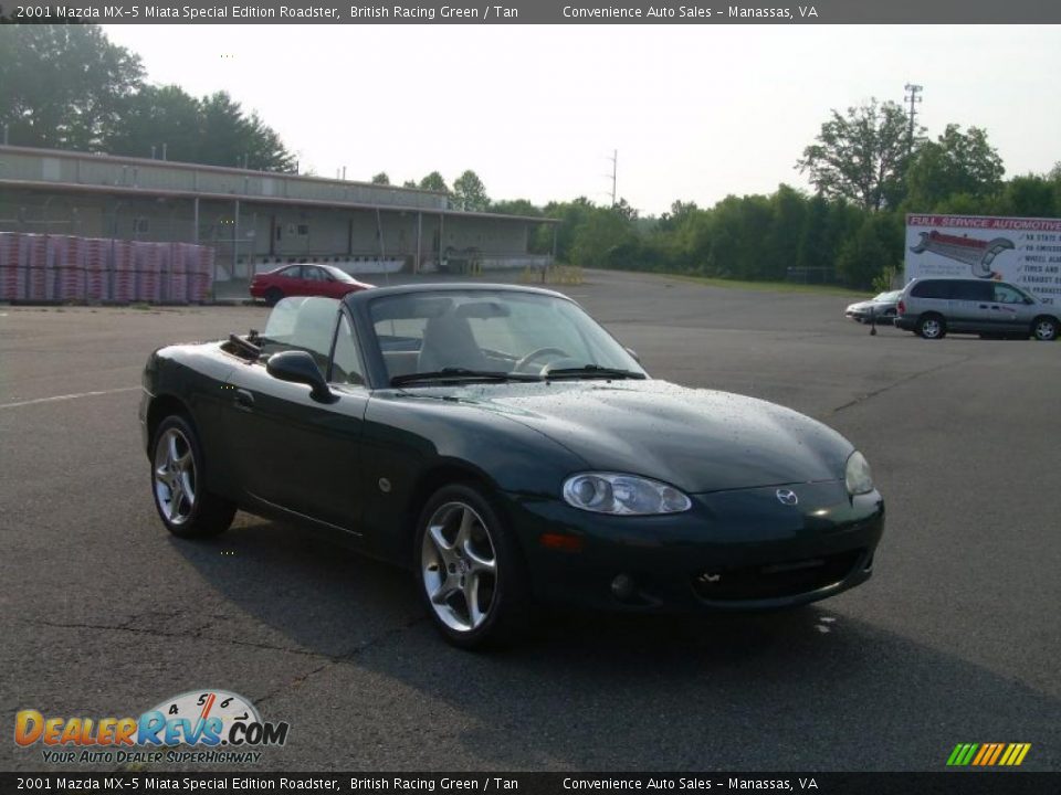 2001 Mazda MX-5 Miata Special Edition Roadster British Racing Green / Tan Photo #2