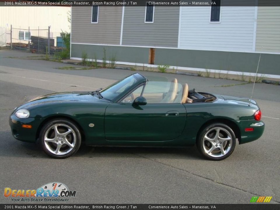 2001 Mazda MX-5 Miata Special Edition Roadster British Racing Green / Tan Photo #5