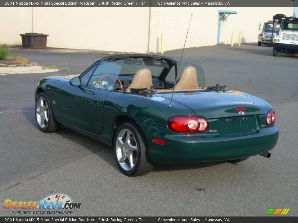 2001 Mazda MX-5 Miata Special Edition Roadster British Racing Green / Tan Photo #6