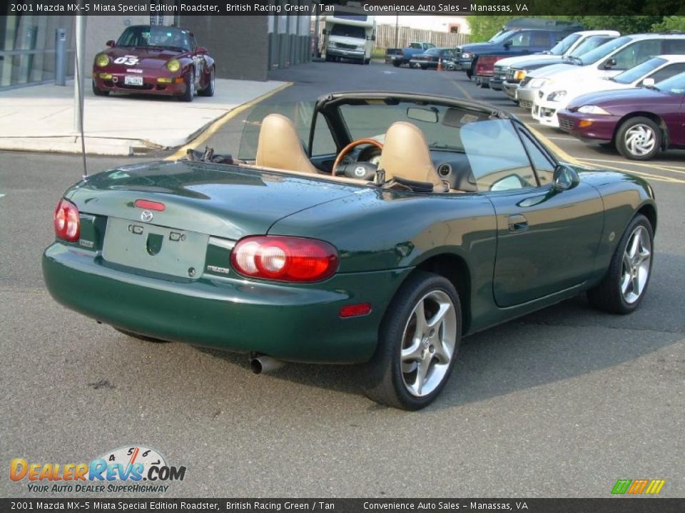 2001 Mazda MX-5 Miata Special Edition Roadster British Racing Green / Tan Photo #8