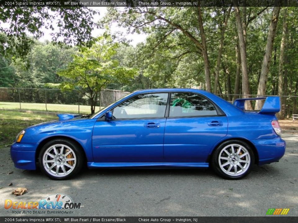 2004 Subaru Impreza WRX STi WR Blue Pearl / Blue Ecsaine/Black Photo #2