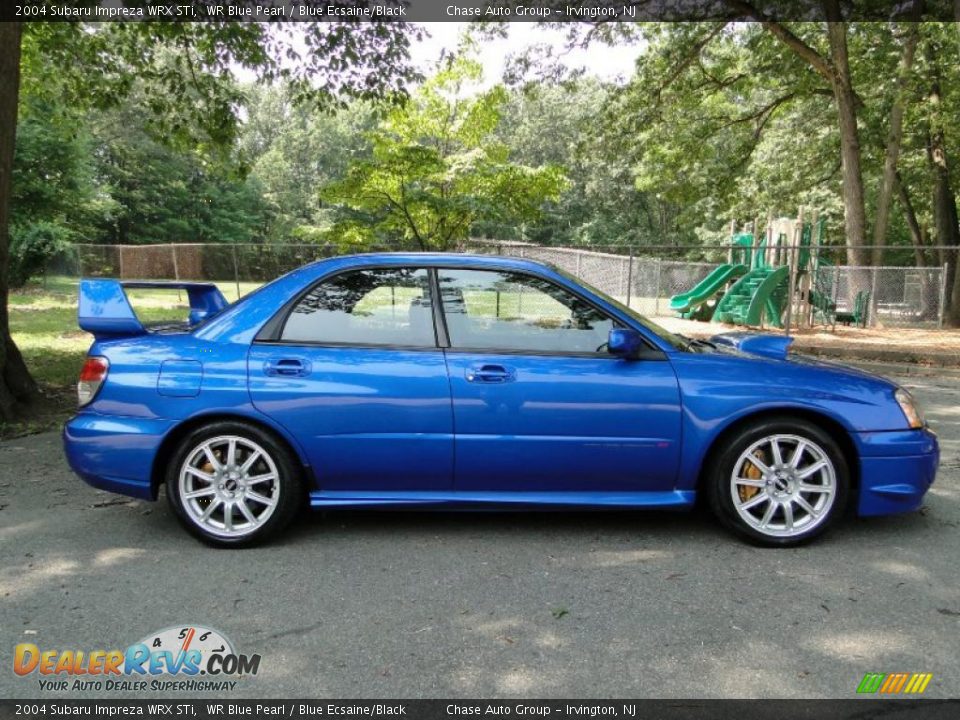 2004 Subaru Impreza WRX STi WR Blue Pearl / Blue Ecsaine/Black Photo #3
