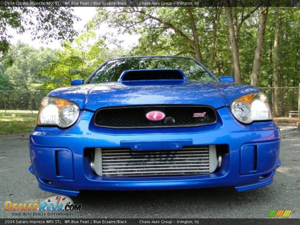 2004 Subaru Impreza WRX STi WR Blue Pearl / Blue Ecsaine/Black Photo #4