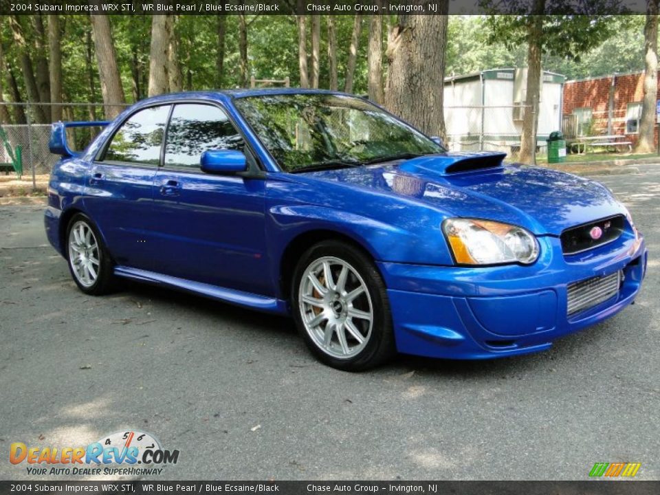 2004 Subaru Impreza WRX STi WR Blue Pearl / Blue Ecsaine/Black Photo #6