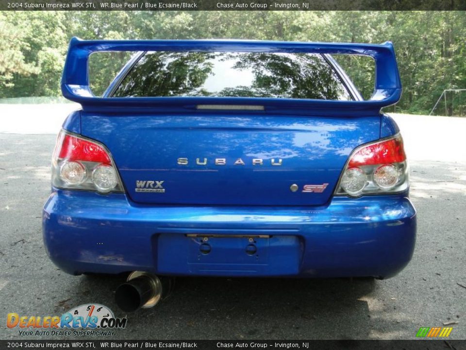 2004 Subaru Impreza WRX STi WR Blue Pearl / Blue Ecsaine/Black Photo #8