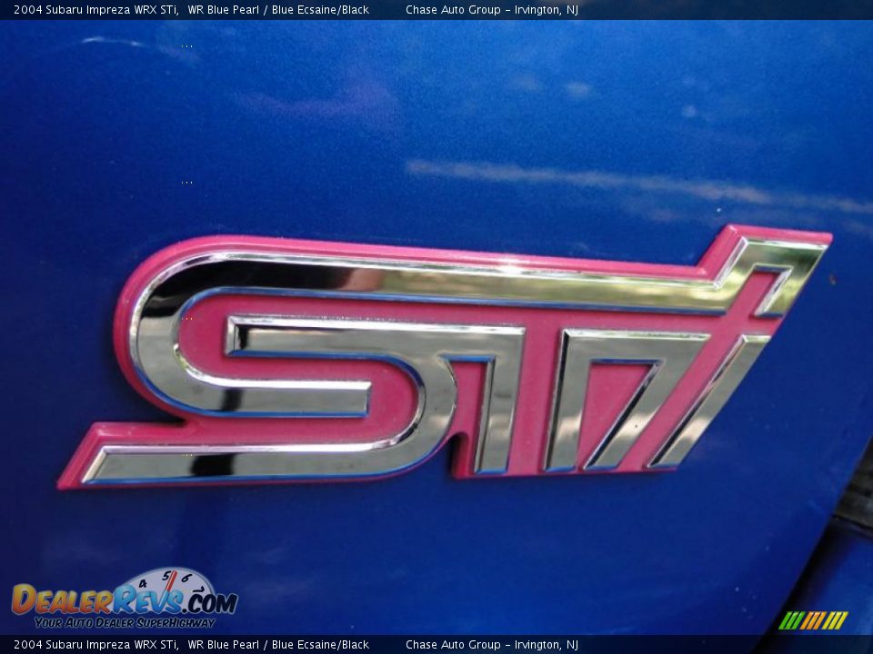 2004 Subaru Impreza WRX STi WR Blue Pearl / Blue Ecsaine/Black Photo #12