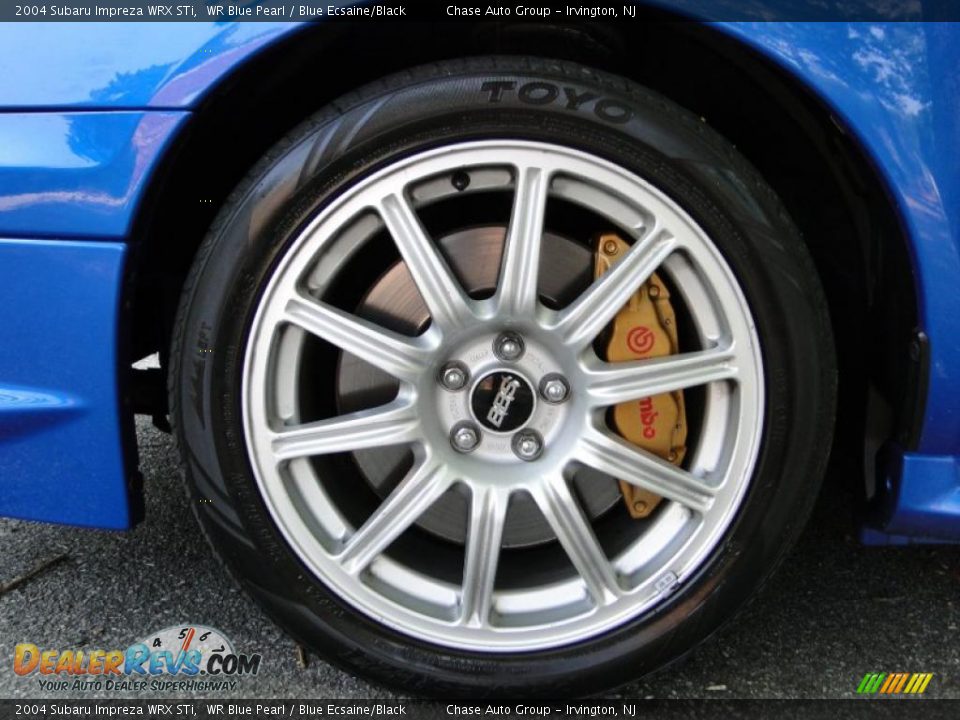 2004 Subaru Impreza WRX STi WR Blue Pearl / Blue Ecsaine/Black Photo #18