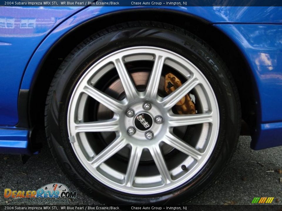 2004 Subaru Impreza WRX STi WR Blue Pearl / Blue Ecsaine/Black Photo #19