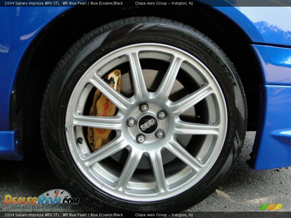 2004 Subaru Impreza WRX STi WR Blue Pearl / Blue Ecsaine/Black Photo #21