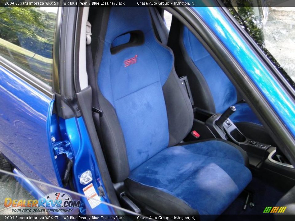 2004 Subaru Impreza WRX STi WR Blue Pearl / Blue Ecsaine/Black Photo #27