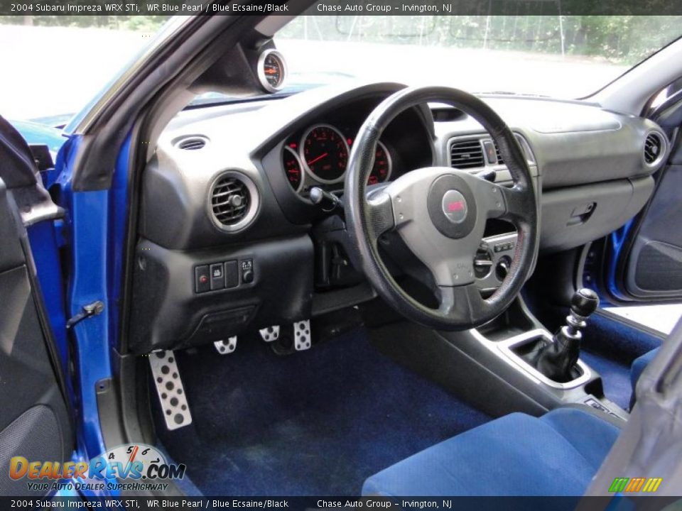 2004 Subaru Impreza WRX STi WR Blue Pearl / Blue Ecsaine/Black Photo #31