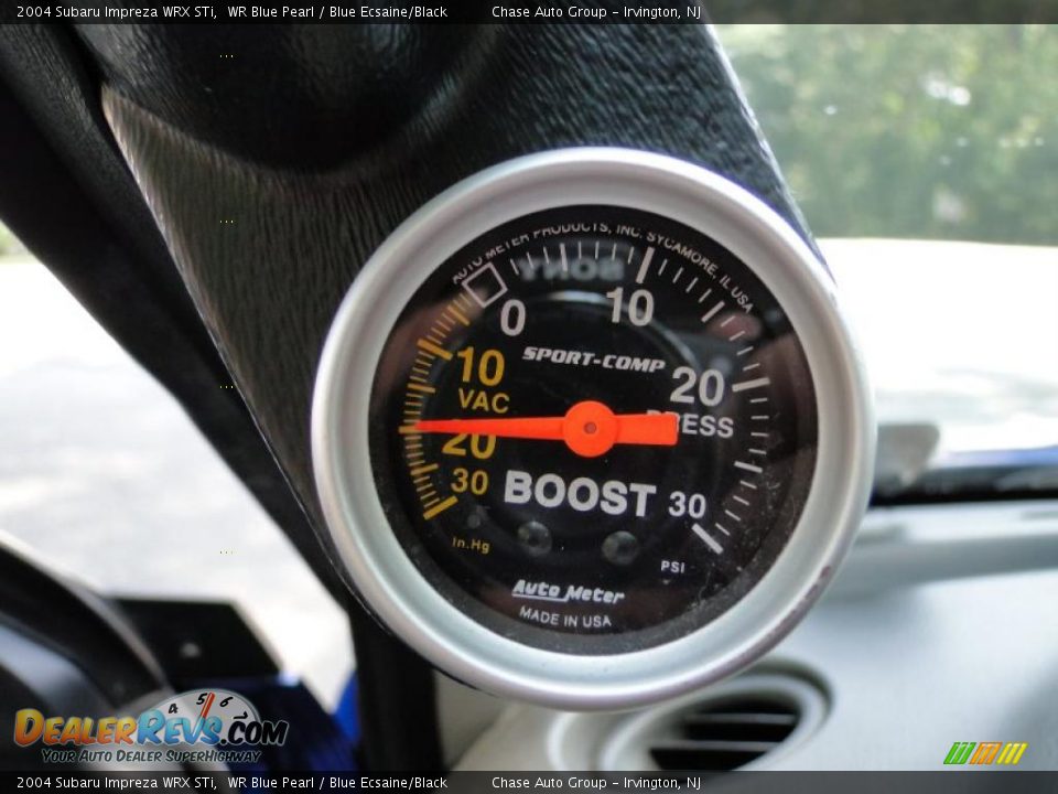 2004 Subaru Impreza WRX STi WR Blue Pearl / Blue Ecsaine/Black Photo #32