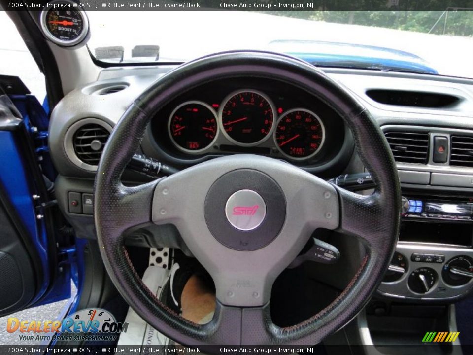 2004 Subaru Impreza WRX STi WR Blue Pearl / Blue Ecsaine/Black Photo #34