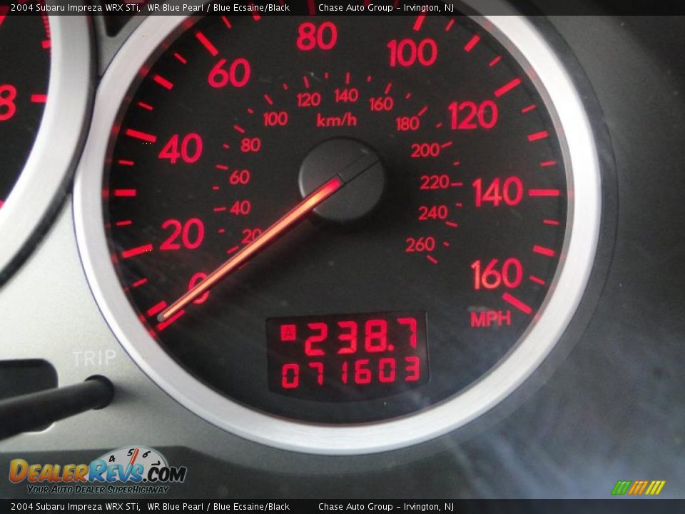 2004 Subaru Impreza WRX STi WR Blue Pearl / Blue Ecsaine/Black Photo #35
