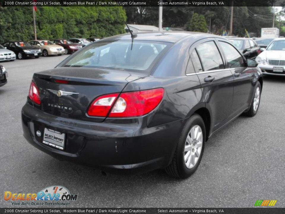 2008 Chrysler Sebring LX Sedan Modern Blue Pearl / Dark Khaki/Light Graystone Photo #6