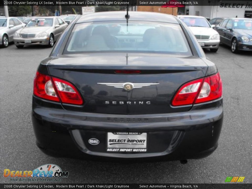 2008 Chrysler Sebring LX Sedan Modern Blue Pearl / Dark Khaki/Light Graystone Photo #7