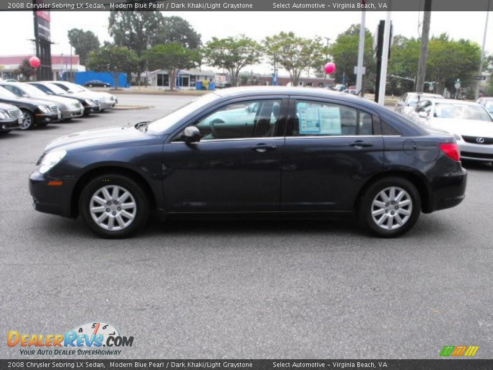 2008 Chrysler Sebring LX Sedan Modern Blue Pearl / Dark Khaki/Light Graystone Photo #11