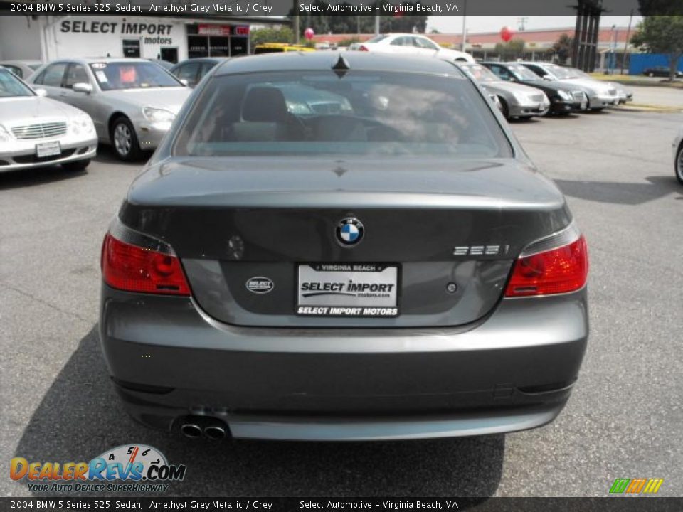 2004 BMW 5 Series 525i Sedan Amethyst Grey Metallic / Grey Photo #7