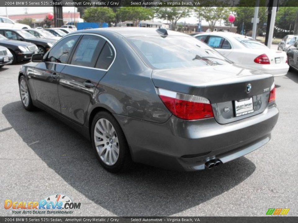 2004 BMW 5 Series 525i Sedan Amethyst Grey Metallic / Grey Photo #10