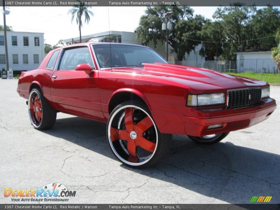 1987 Chevrolet Monte Carlo LS Red Metallic / Maroon Photo #5