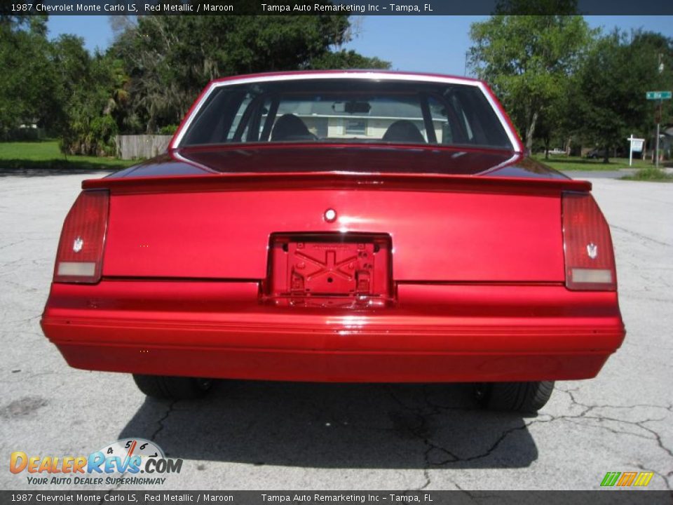 1987 Chevrolet Monte Carlo LS Red Metallic / Maroon Photo #13